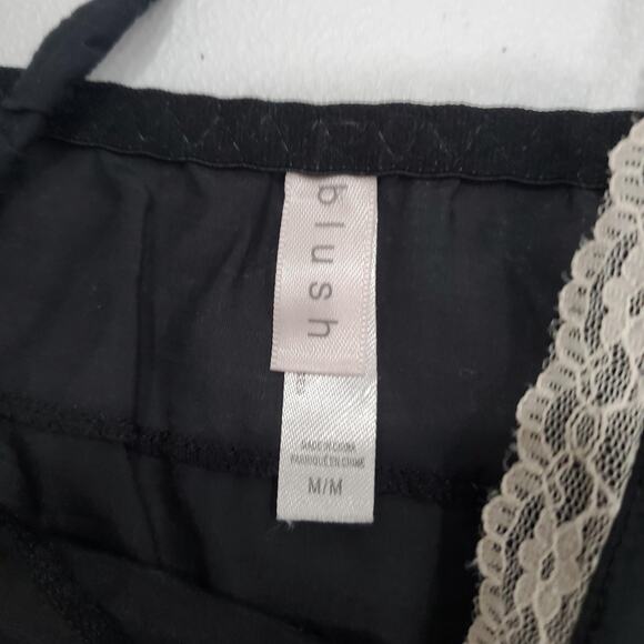 Whimsigoth Vampire Slip Dress Women Medium Black Lace Trim Lingerie Dark Romance - Picture 7 of 9